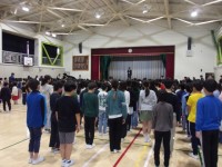 全校朝会の様子