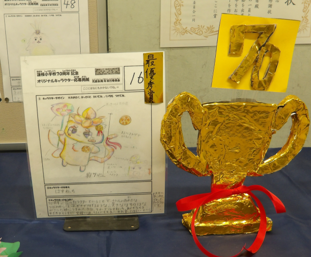 最優秀賞の絵＆トロフィー