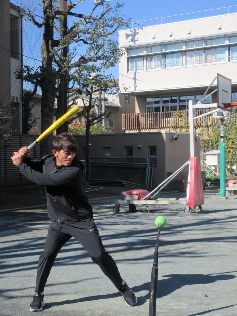 松井 稼頭央さん バッティング披露